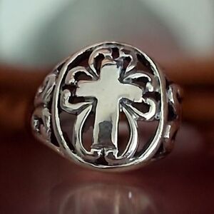 CROSS RING 925 STERLING SILVER SIZE 7.5